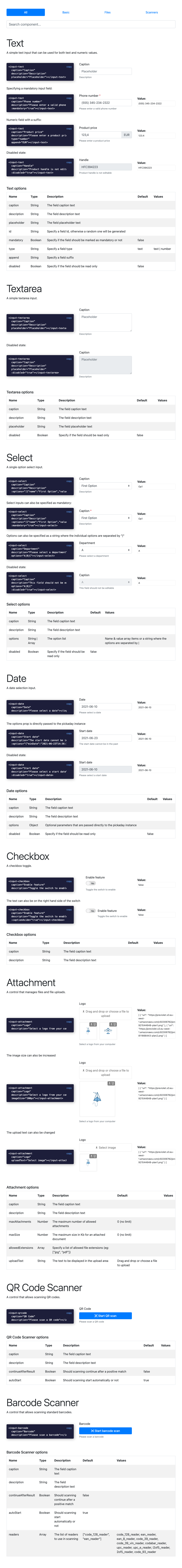 Previolet Input List