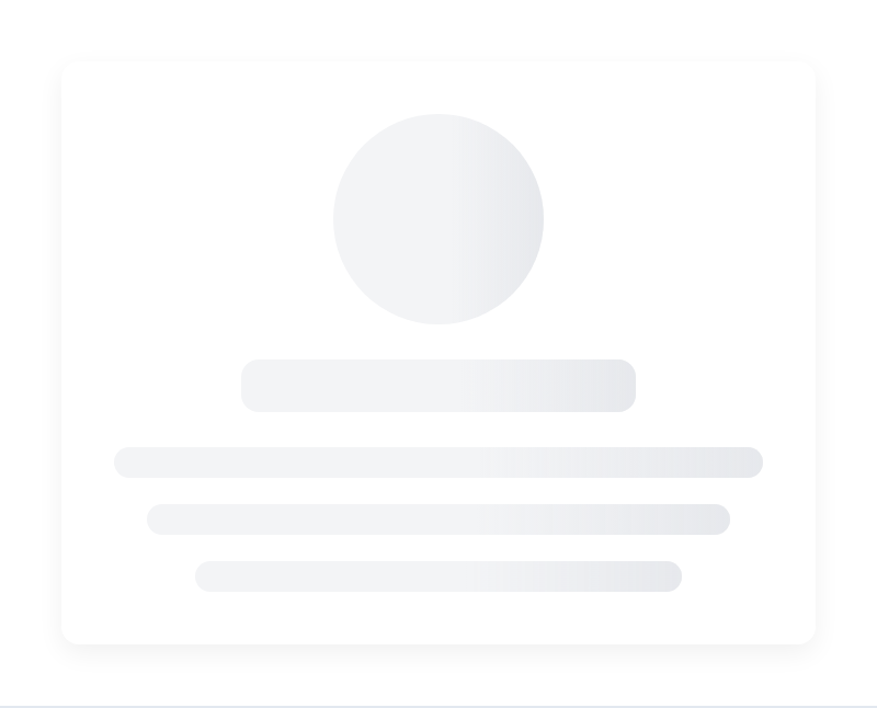 React profile skeleton loader — avatar, name, and bio line placeholders