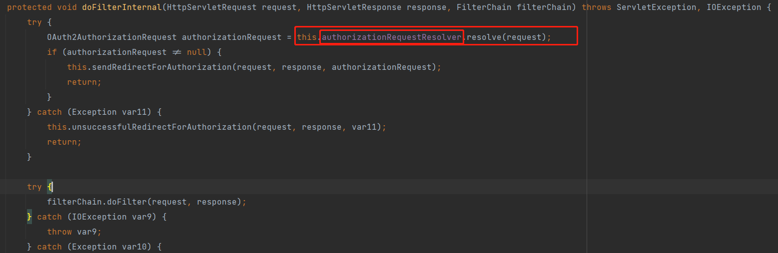 OAuth2AuthorizationRequestRedirectFilter处理截图