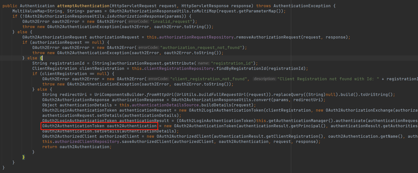 OAuth2LoginAuthenticationFilter处理截图