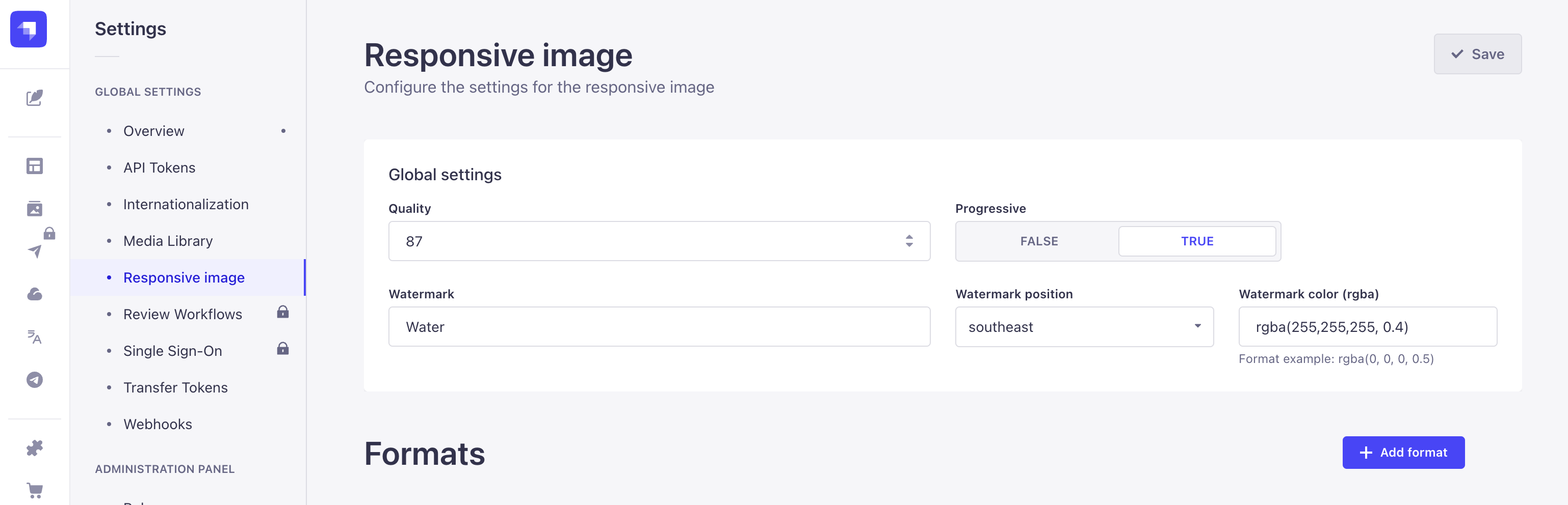 Screenshoot settings