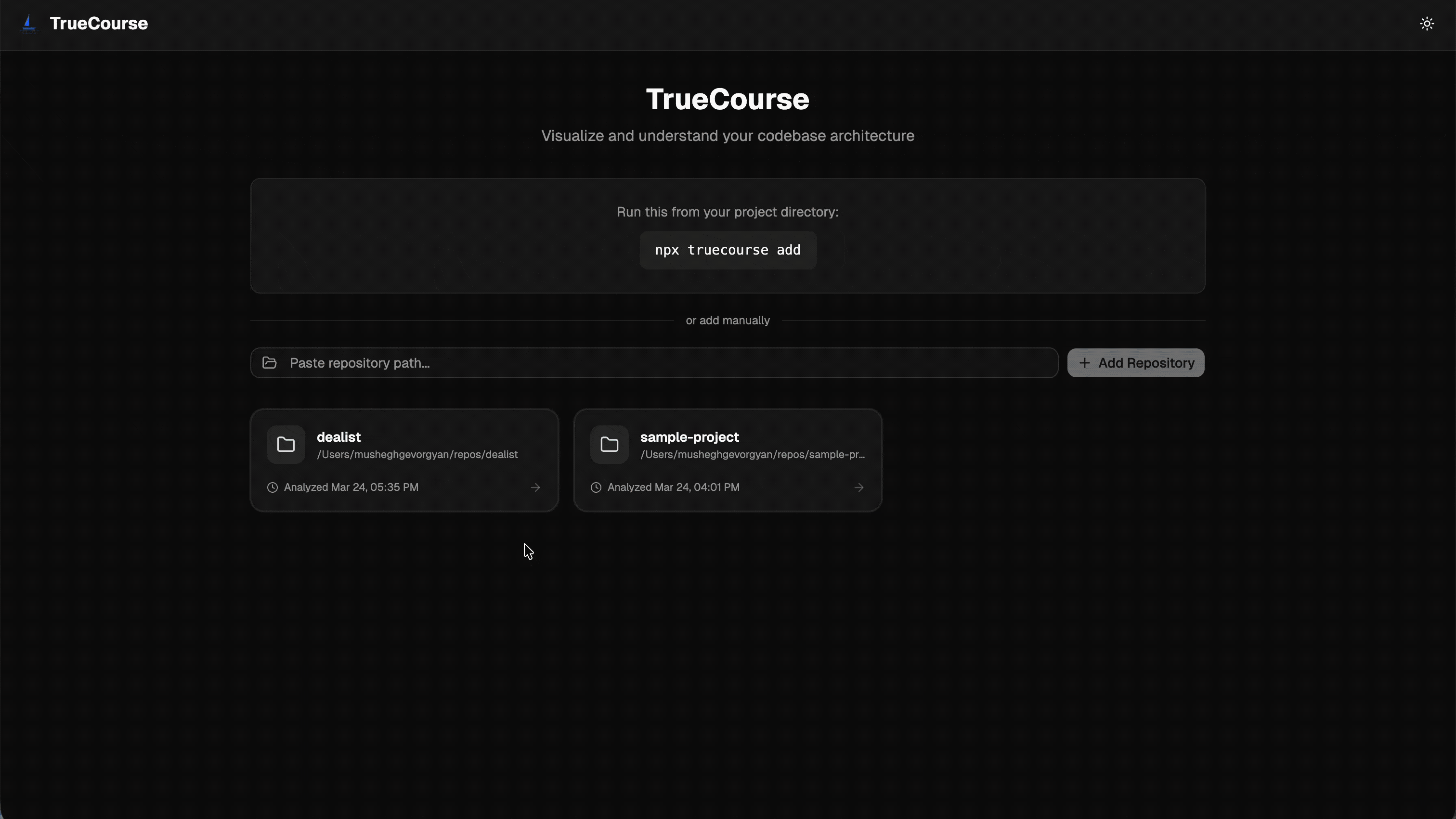 TrueCourse Screenshot