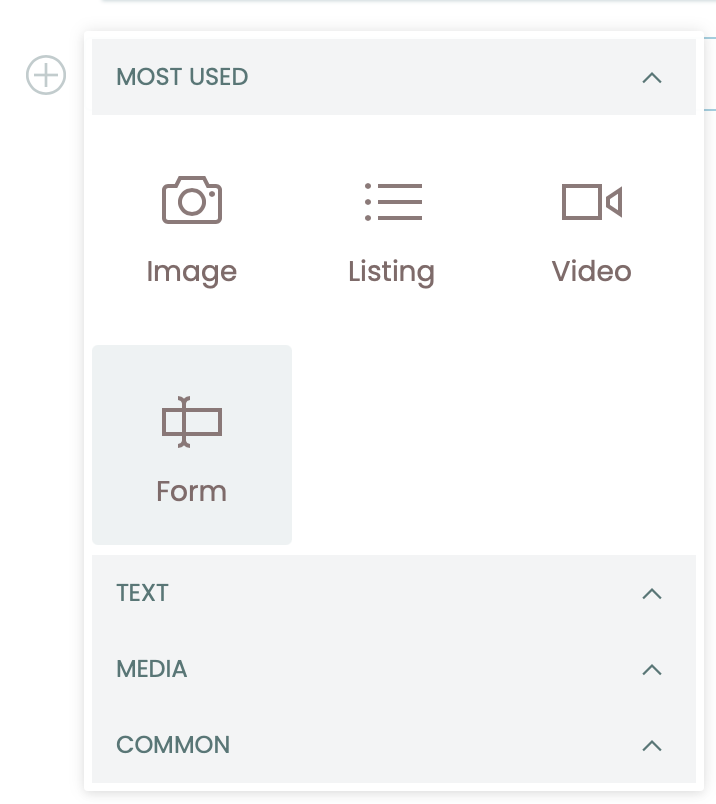Form block in chooser