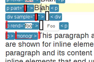 A completion menu as the user types in.
