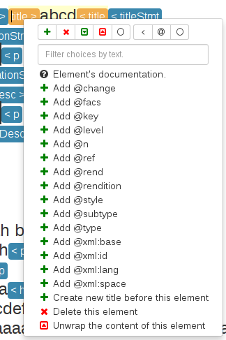 A contextual menu.