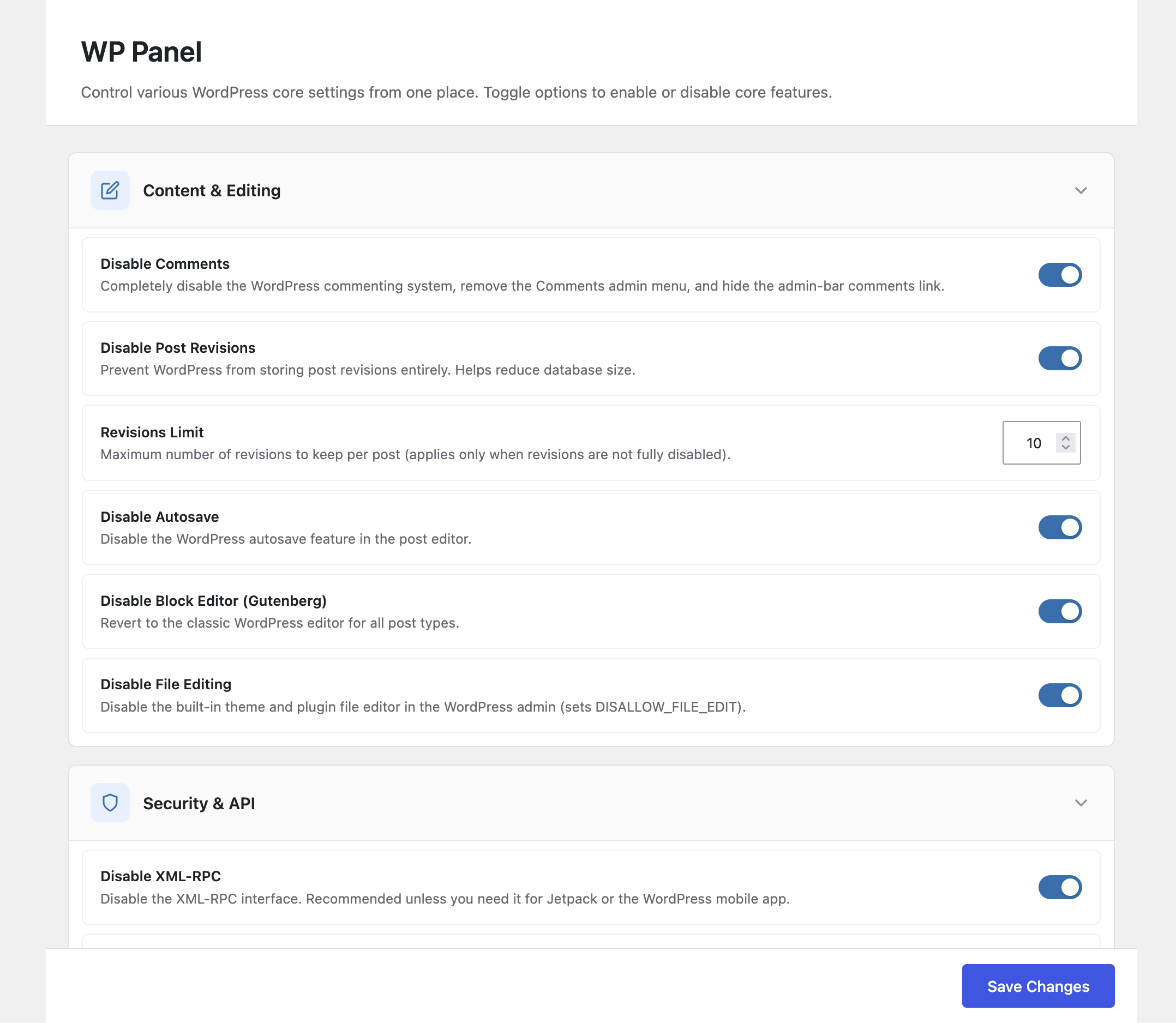 Mail Log Viewer — log of every email sent by WordPress with to/from, subject, size, HTML/text toggle, attachment flag, and success/fail status.