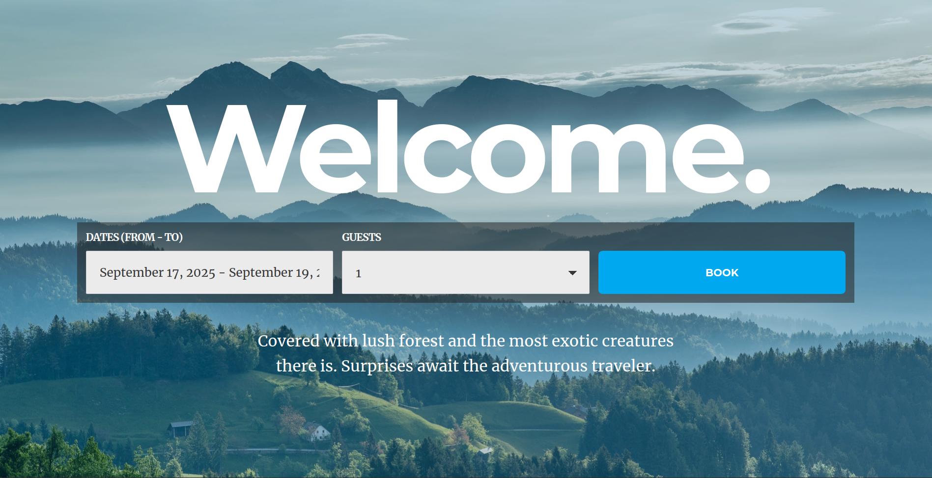 Booking engine's search form