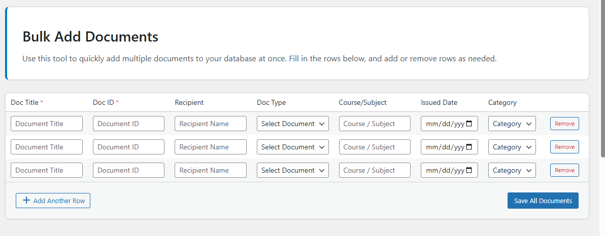 **Verification Success Card:** The dynamic, intelligent results panel proving document authenticity and intelligently hiding empty fields.