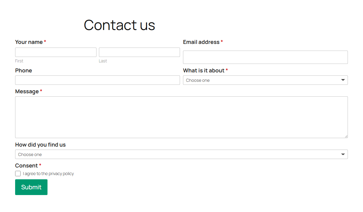 A form on the front end.