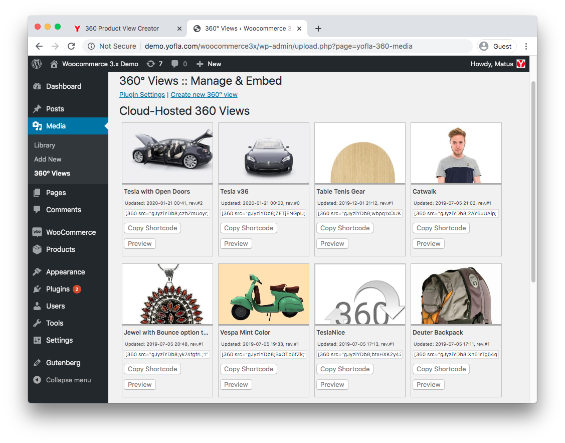 List your projects in Wordpress, copy & paste shortcode (authorization using license key is required)