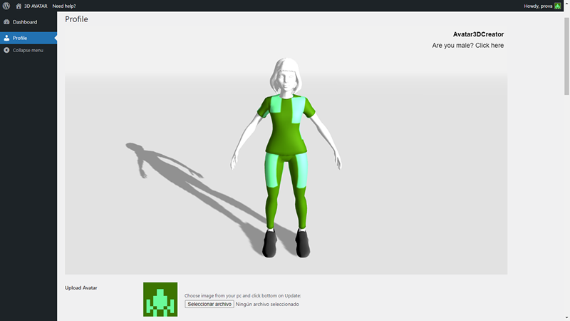 3D Avatar on User Profile