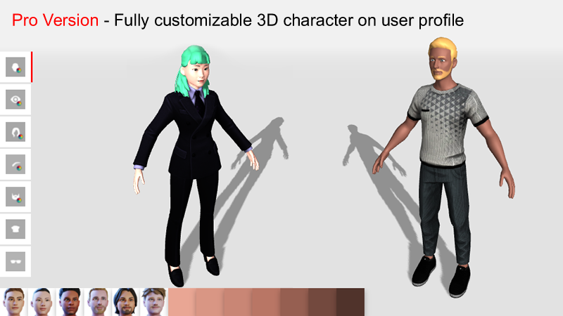 Fully customizable 3D Character