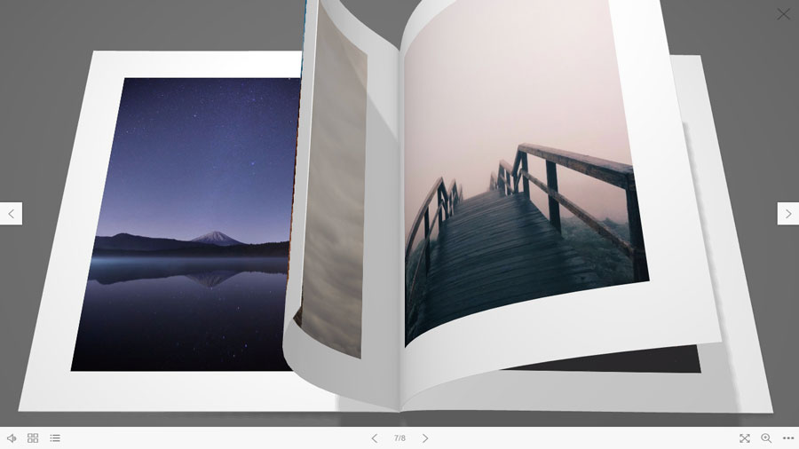 Image flipbook for artist, photographer to showcase their portfolio, collection and artwork