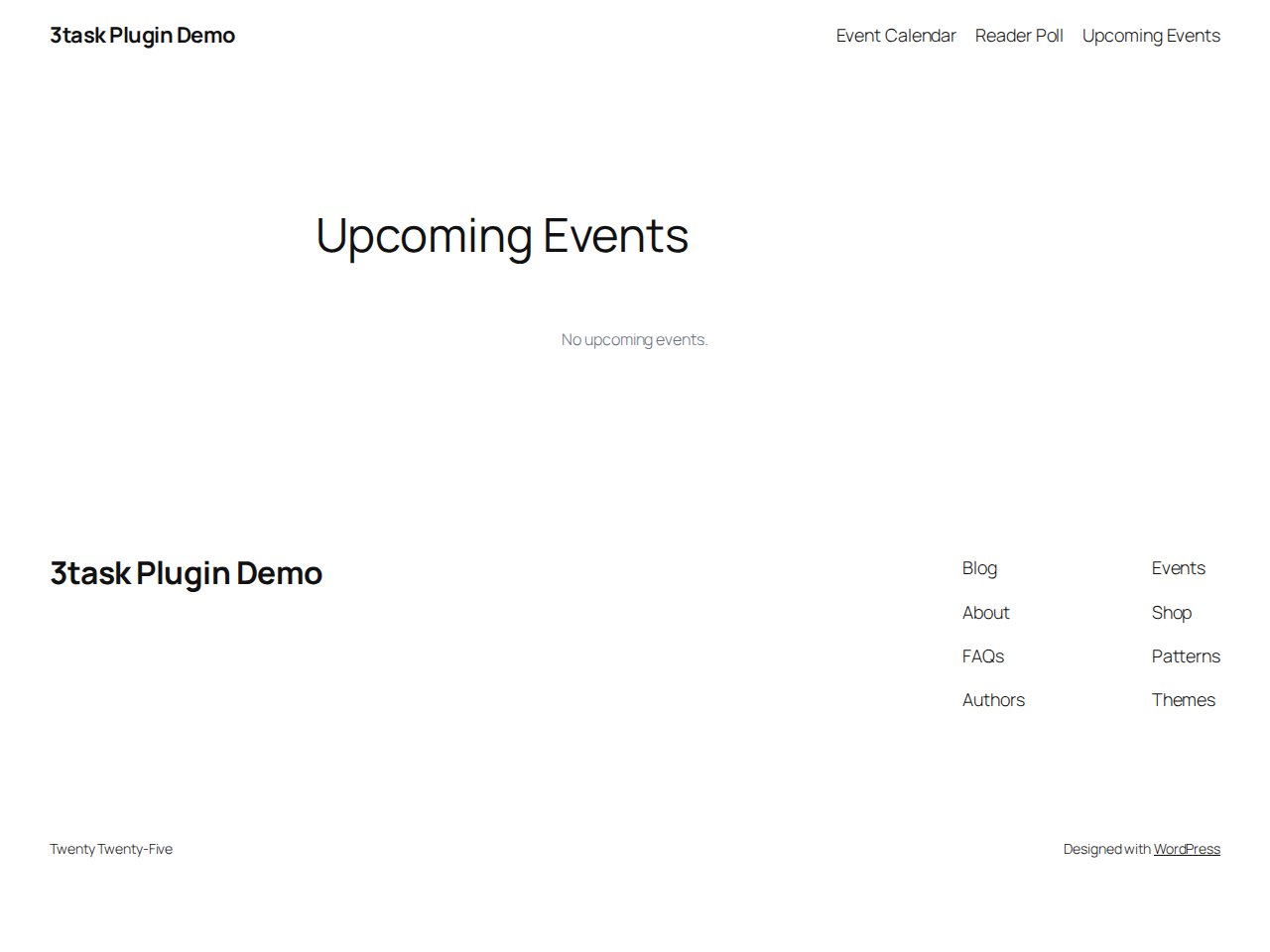 Upcoming events as a compact list