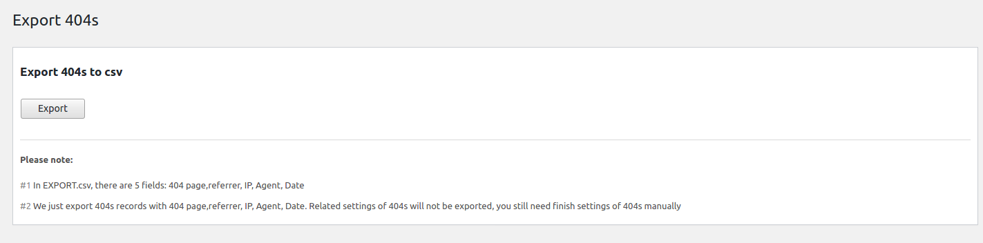 Export 404s logs to excel csv file for SEO analyze...