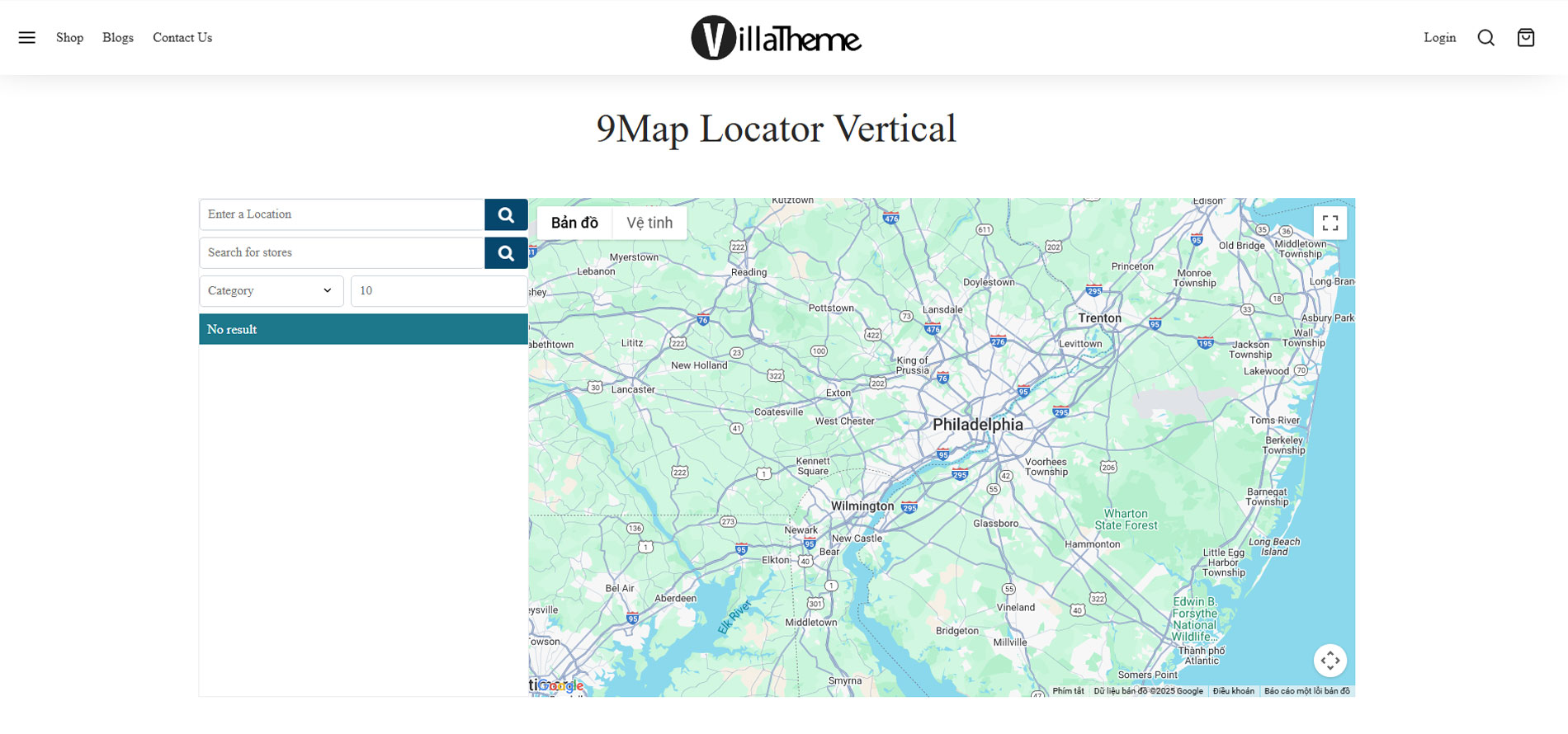 Map location style two column