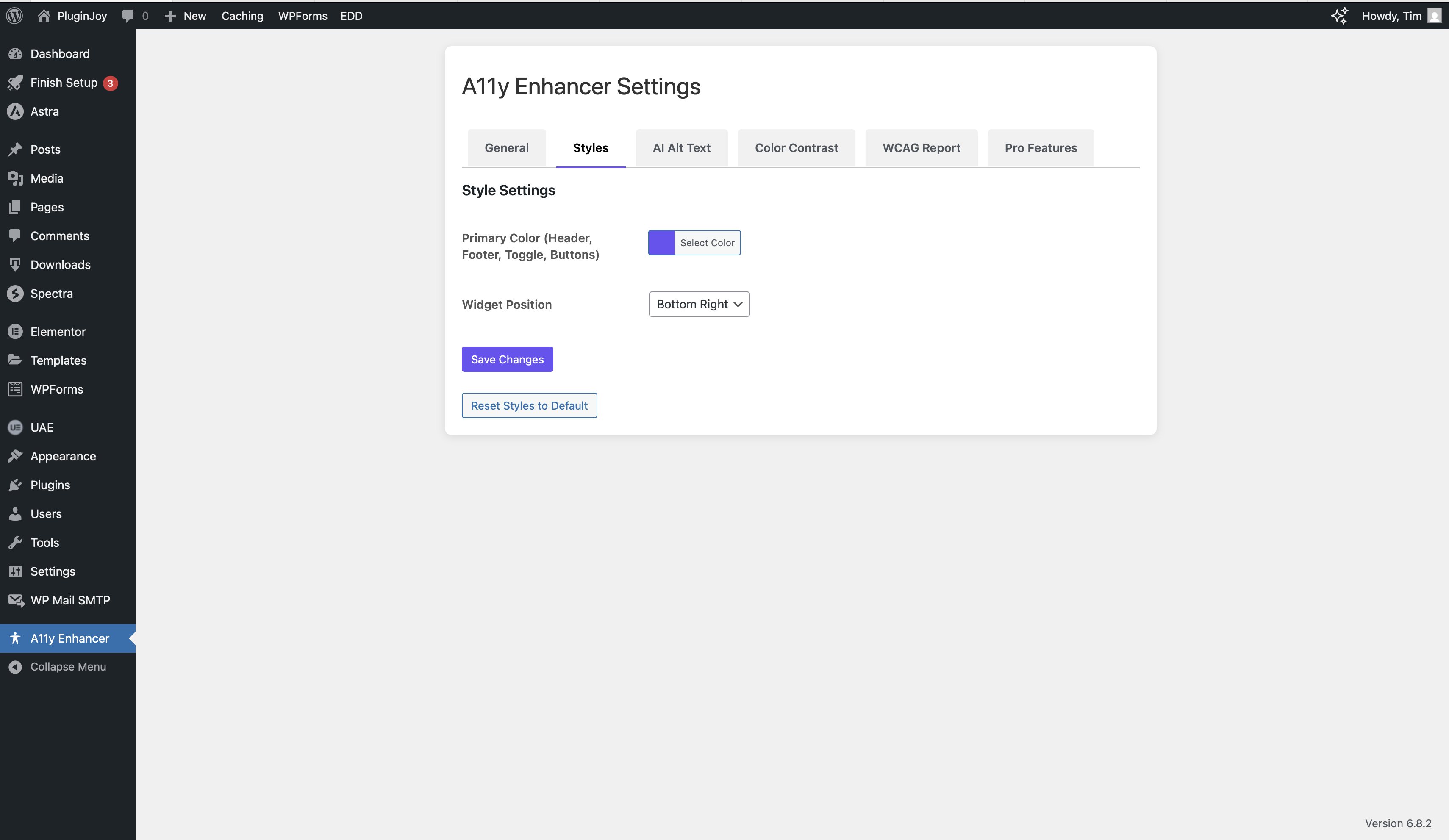 Admin settings for customization.