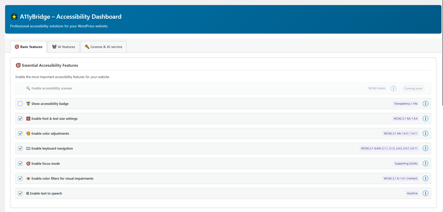 Admin AI settings (including consent)