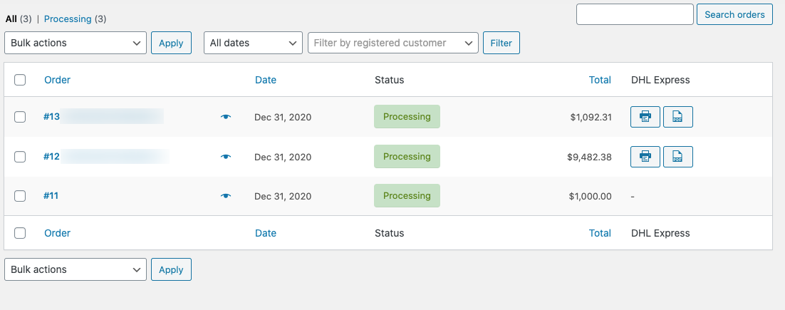 Shipping label management section - Shipi.