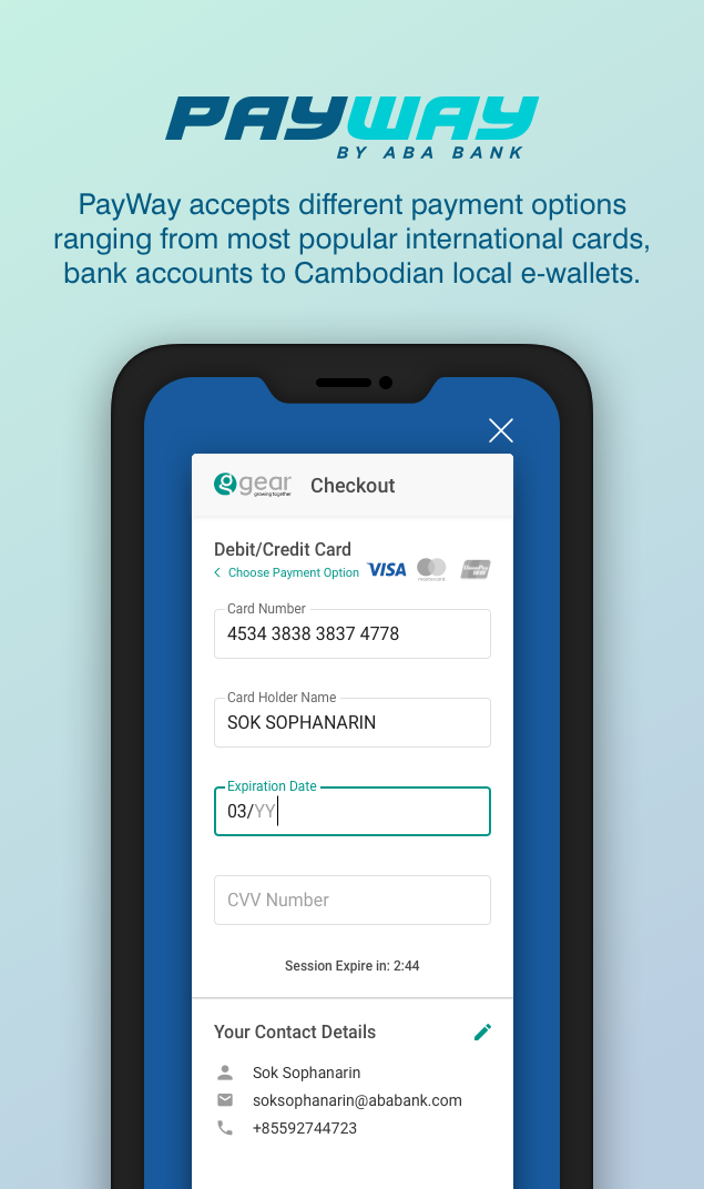 Input your card info if you choose Credit/Debit Card