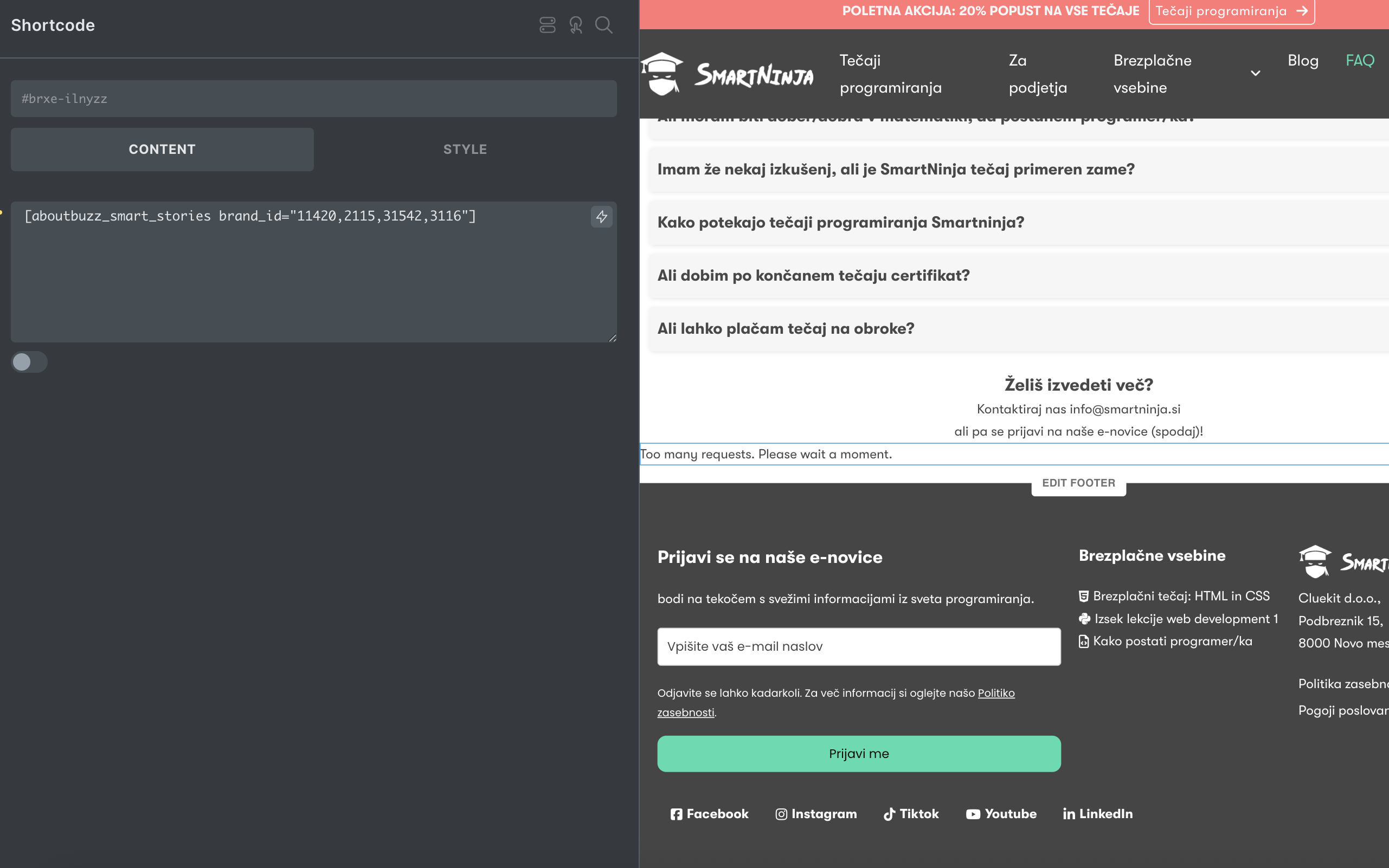 Implement reviews on your website using the shortcode and brand ID from aboutbuzz.com