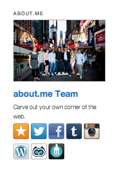 Sample about.me widget.