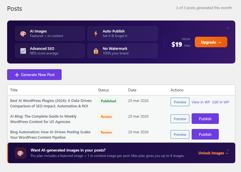 Generated post ready for review and publishing.