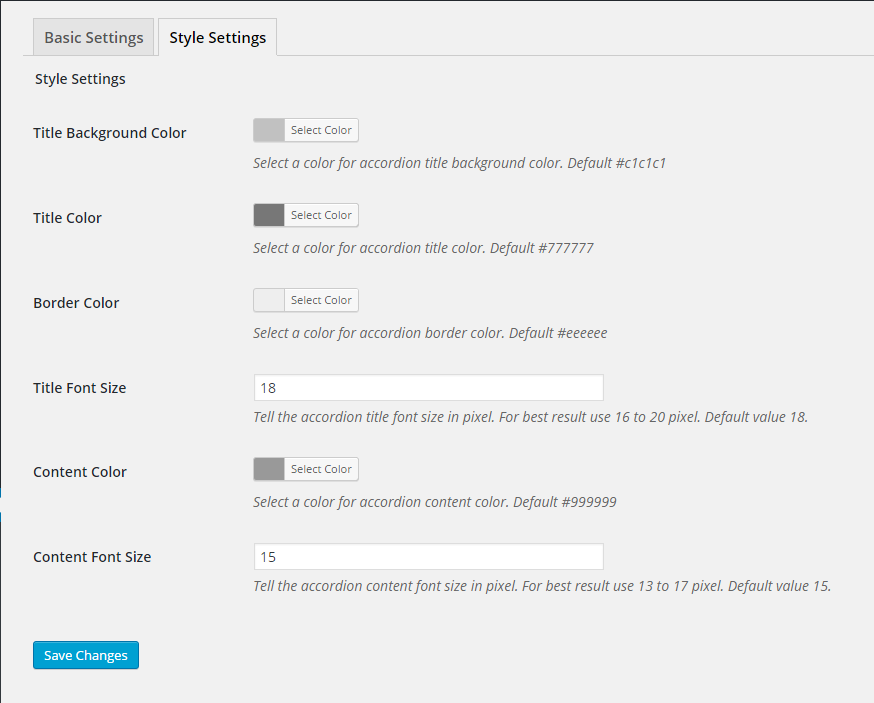 Easy settings options.