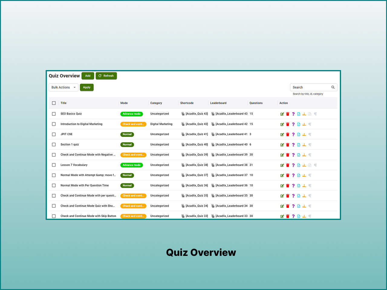Customizable Student Dashboard Menu