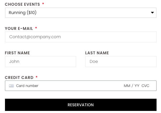 stripe credit card