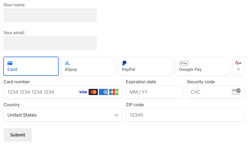 stripe payment element