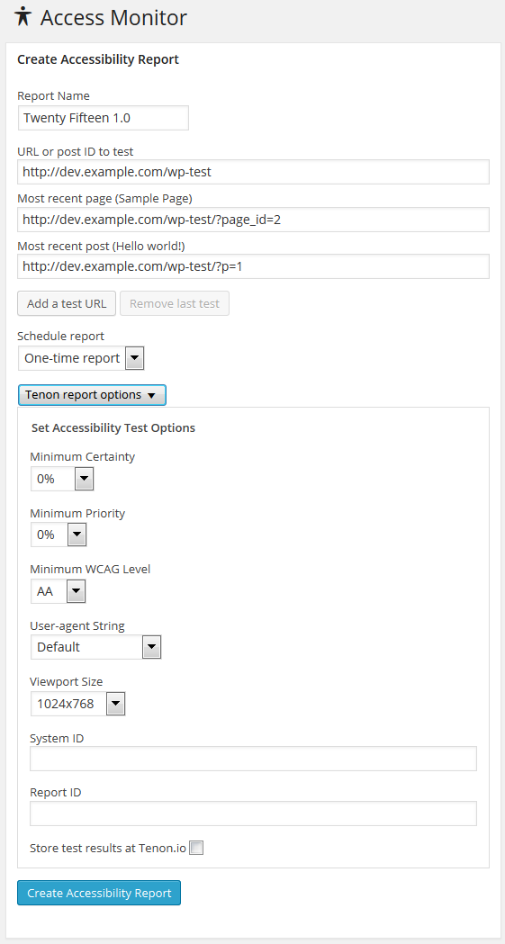 Set up an Accessibility Report