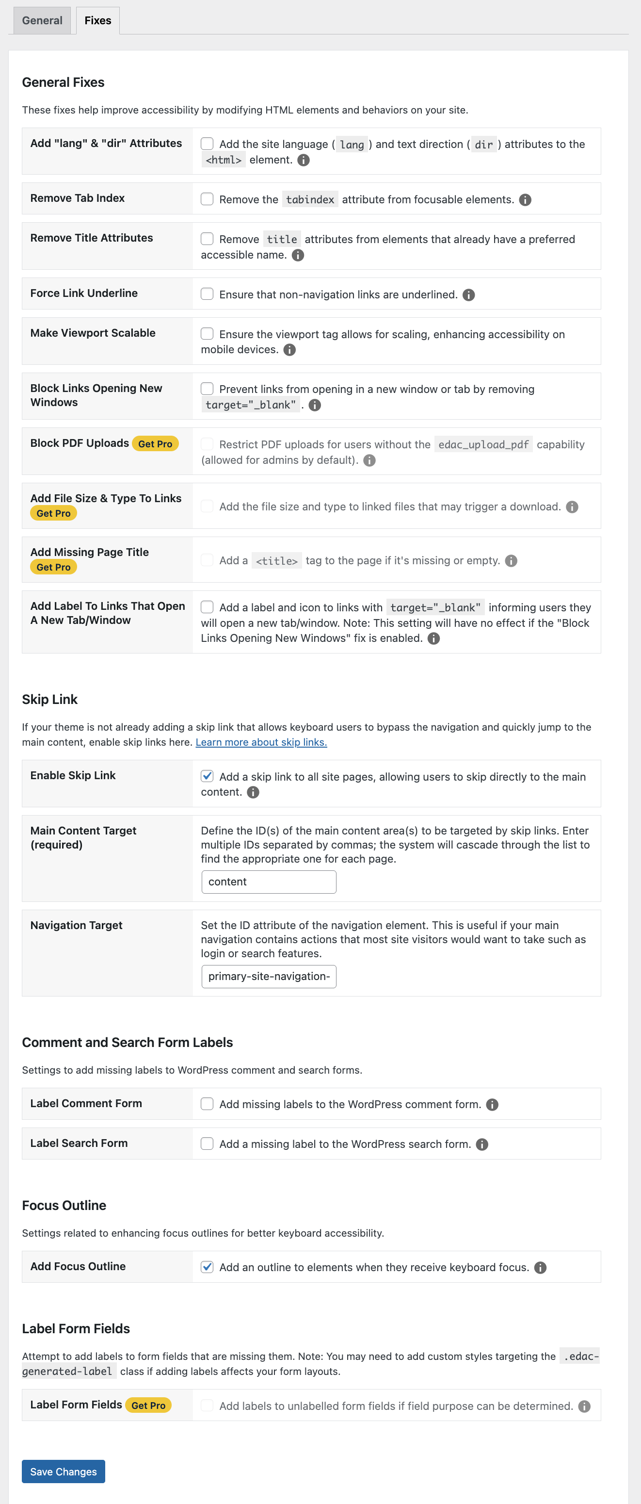 Accessibility problems can be viewed on the front end of the website, as shown on the NASA website.