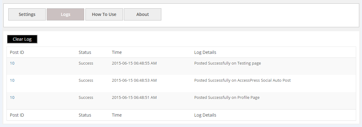 Backend Plugin Logs Section - Check Log Details