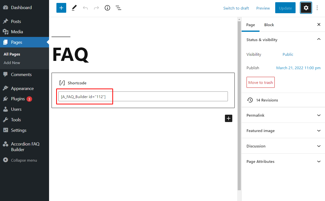 Add Accordion FAQ Builder into Gutenberg