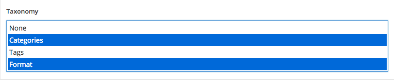 The user-facing taxonomy settings