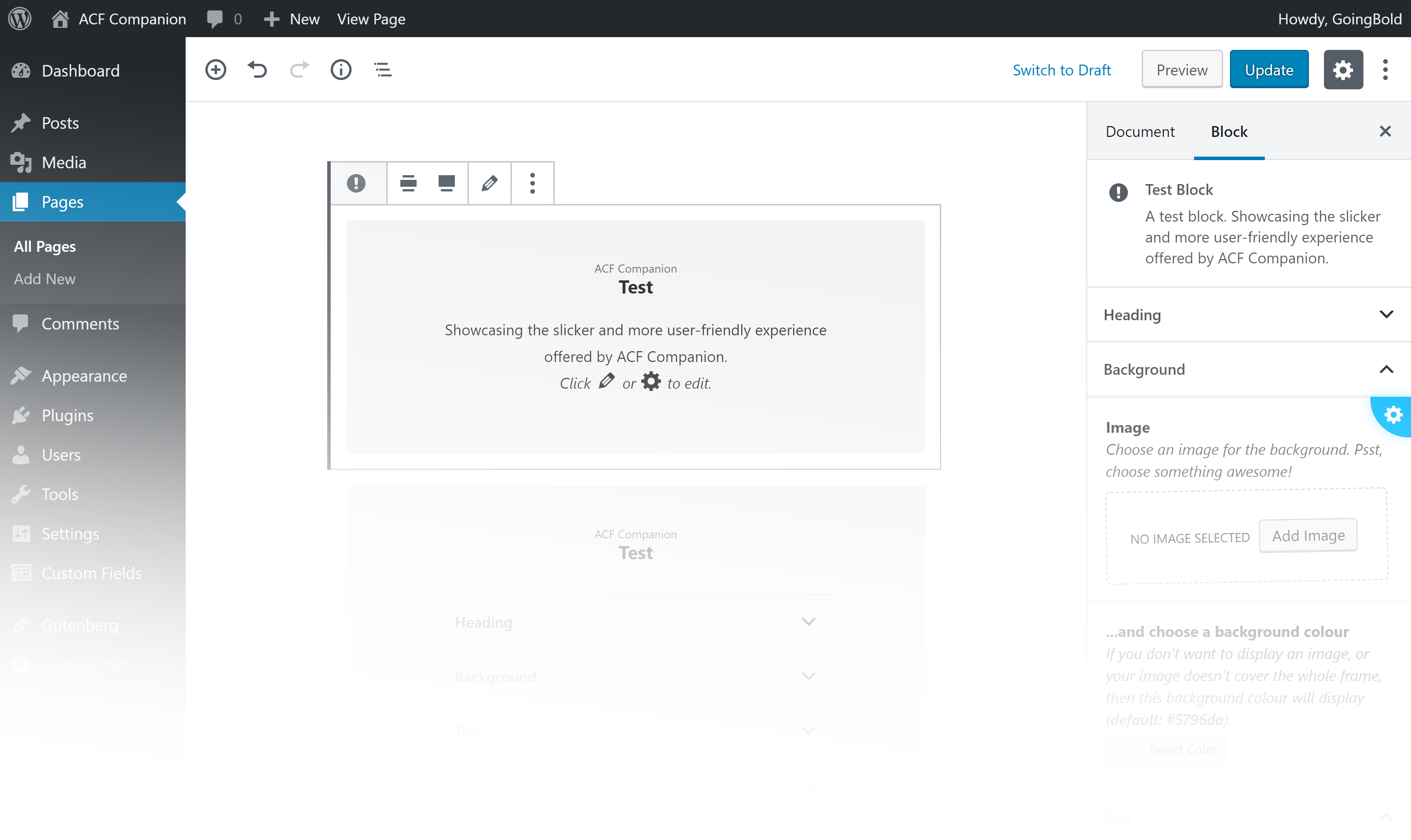 The Block Editor Placeholder - flexible, easy to customize and fitting right in with Gutenberg