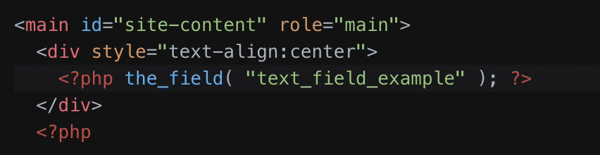 Insert your text field's code like you do normally, no changes here.