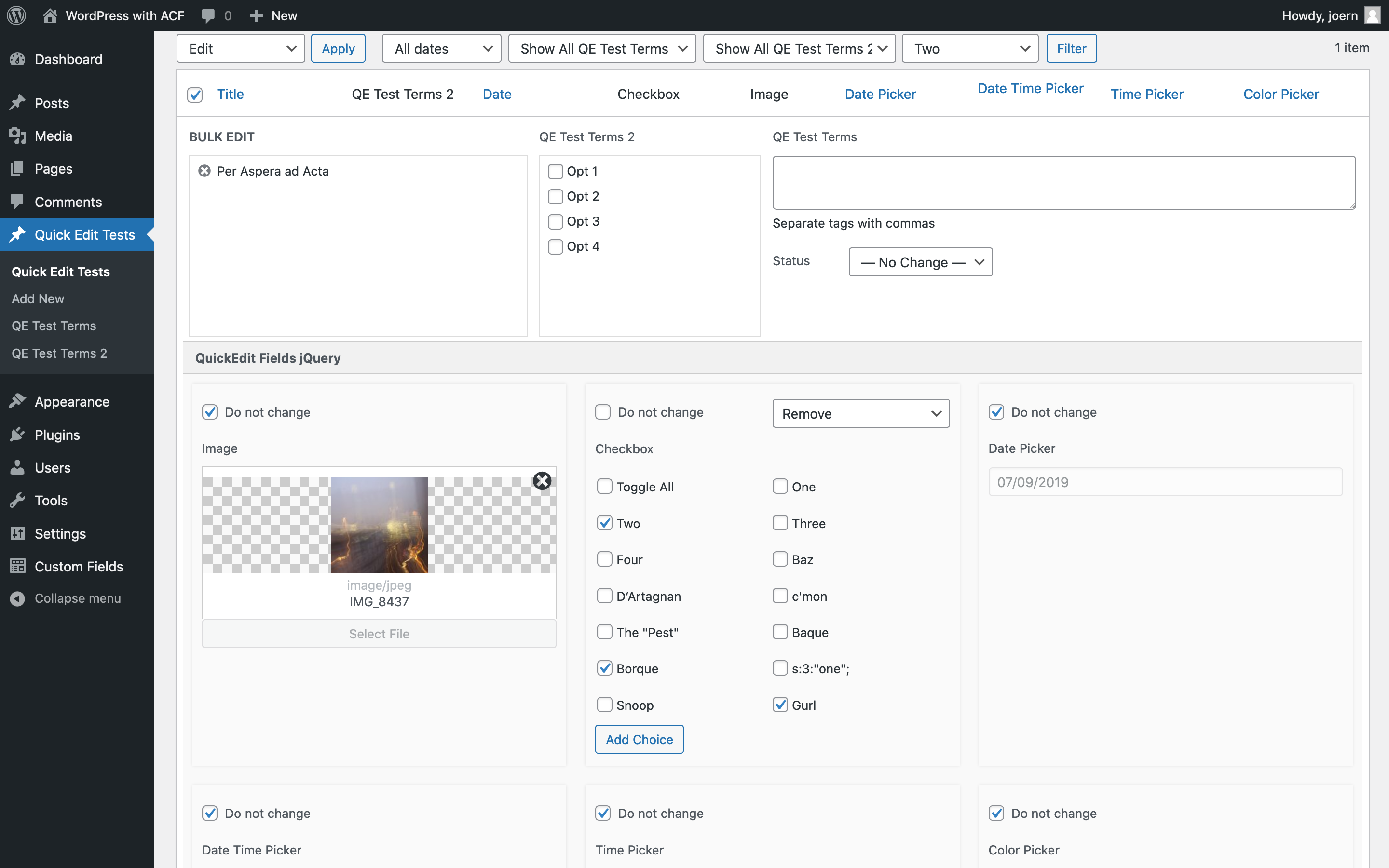 Bulk editor with bulk operations