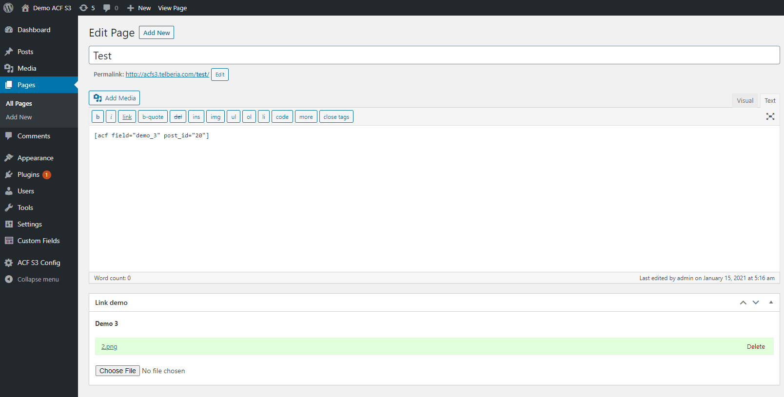 Use new field in page