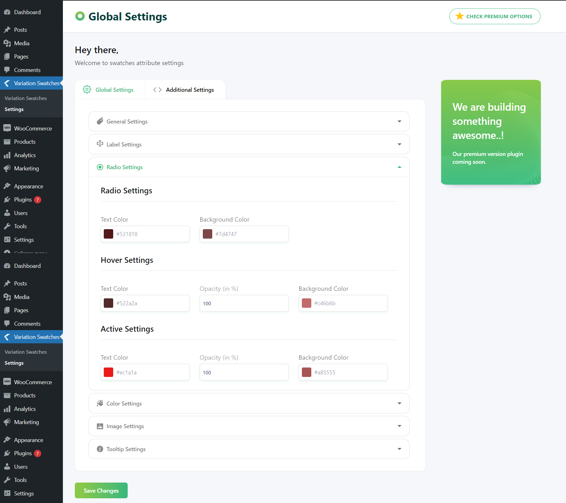 Color Settings