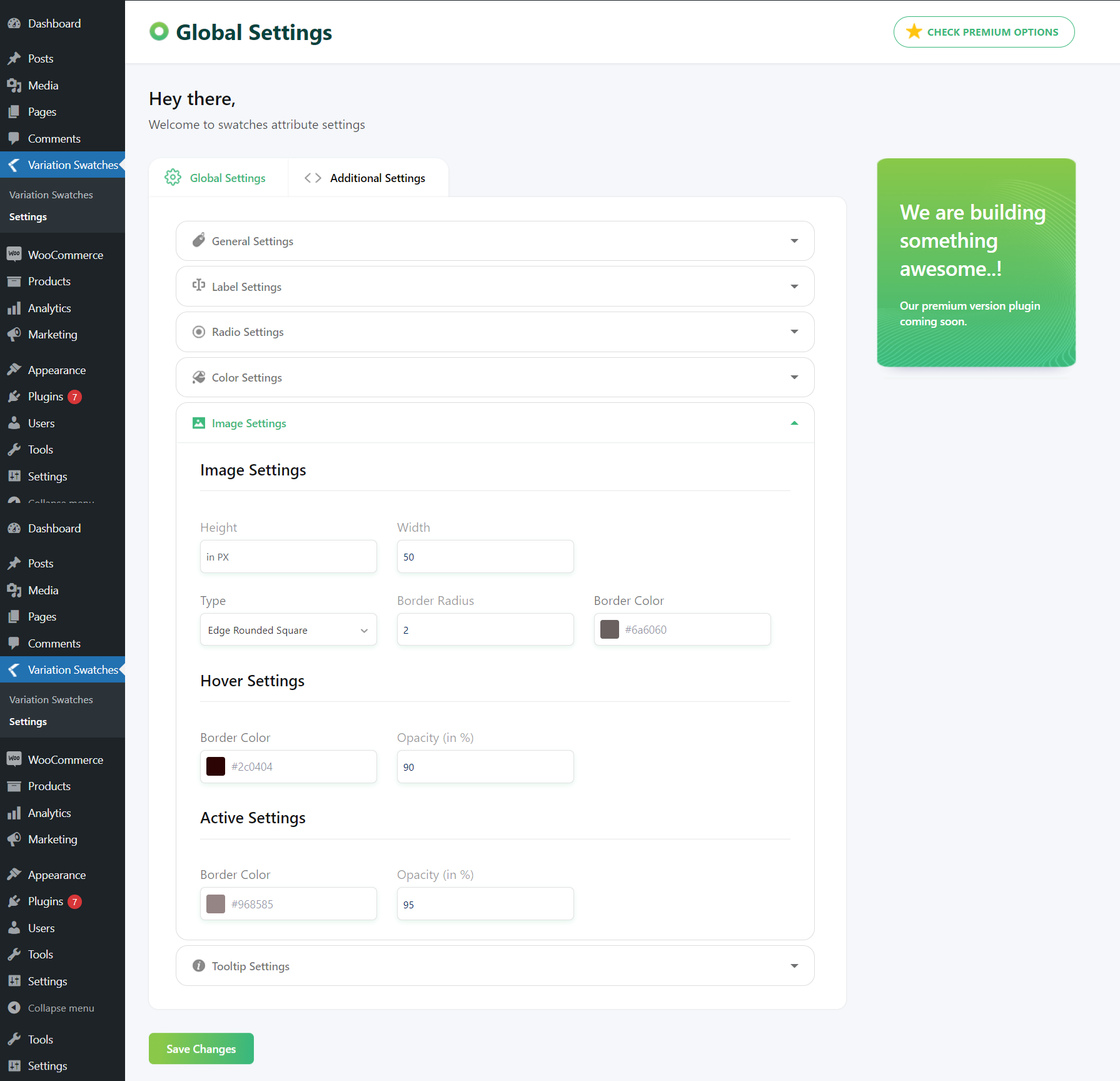Tooltip Settings