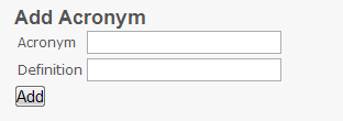 Widget for adding acronyms to the library.