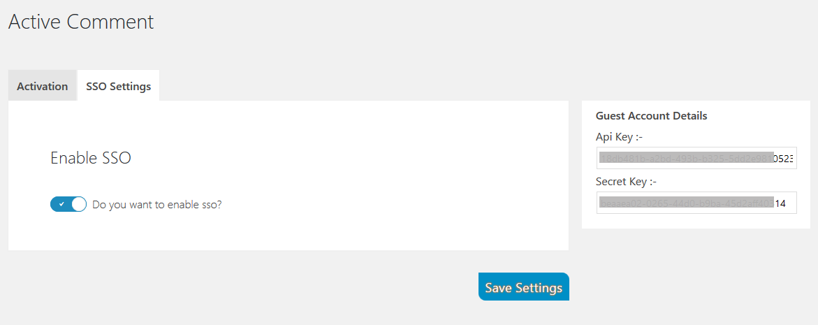 **Active Commenting Single Sign-On (sso)**: This Functinality allow use to get signin with wordpress and Active Commenting.