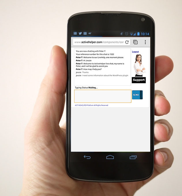 Live Chat from a Mobile Device
