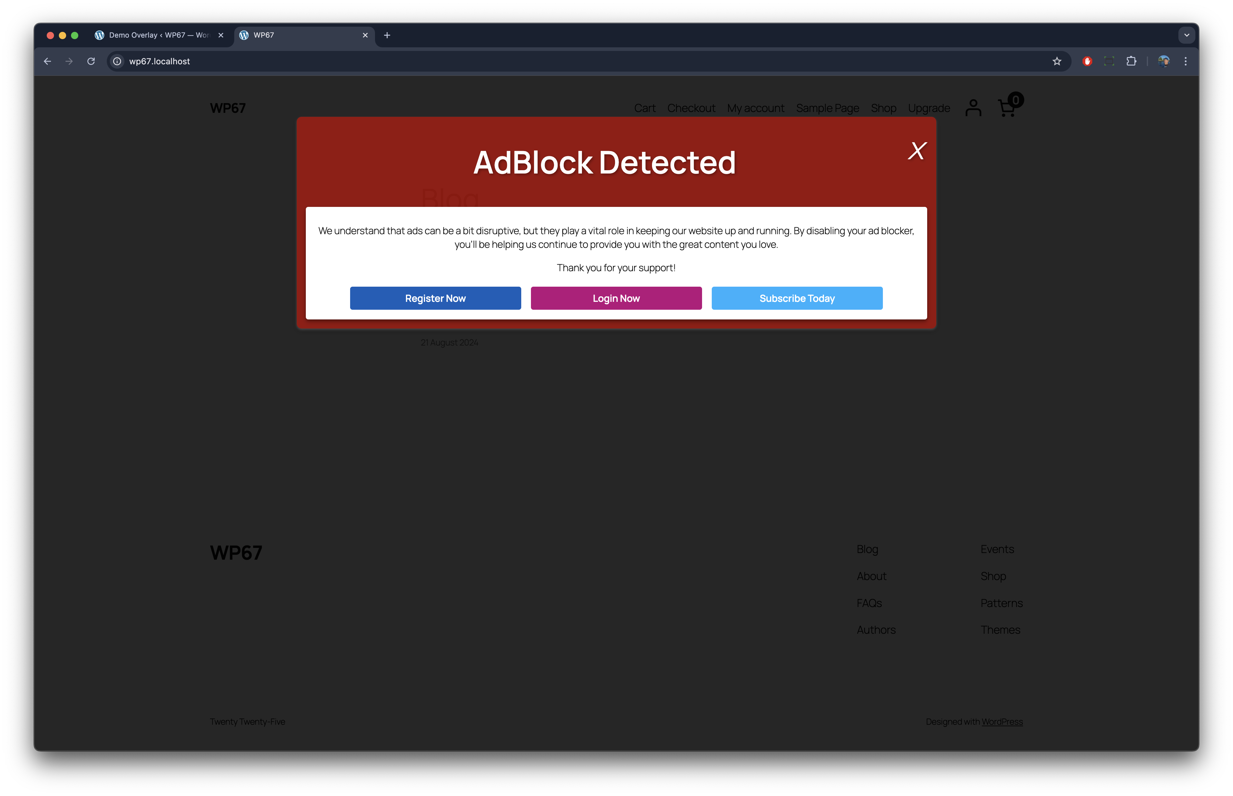 Overlay example 1: Render as many, or as few buttons as you like