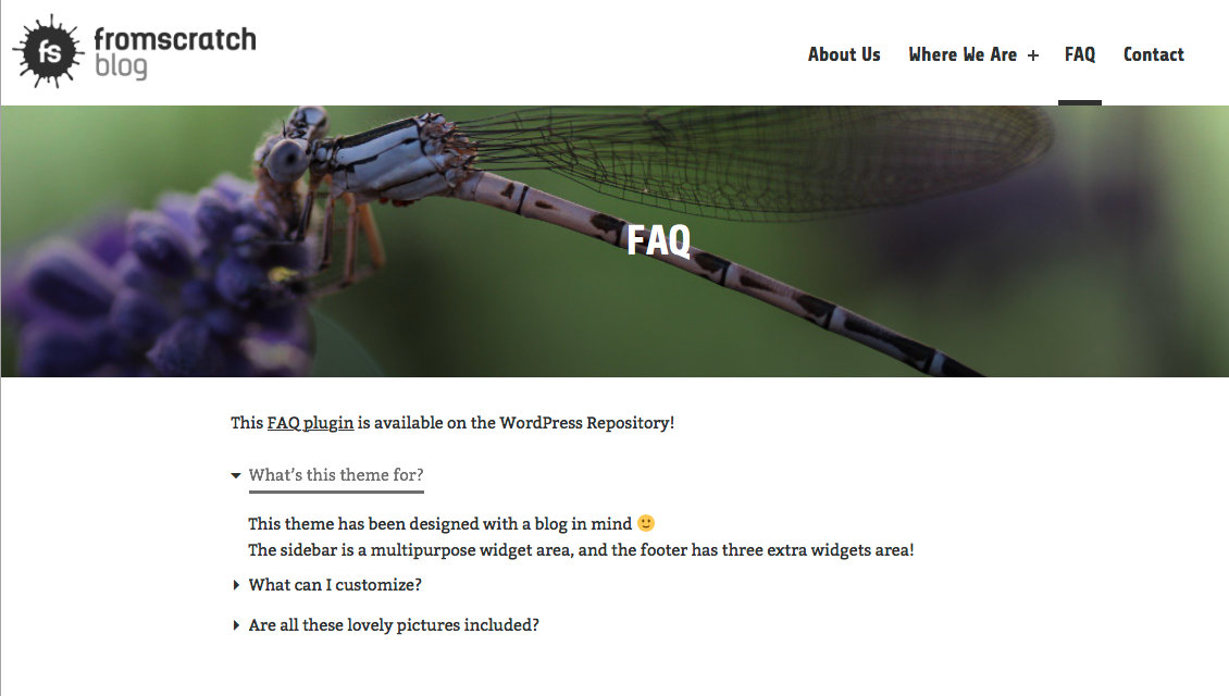 The FAQ on a page