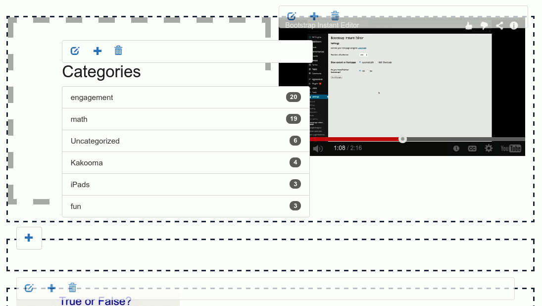 Drag and drop widgets in the row, or move them to another row.