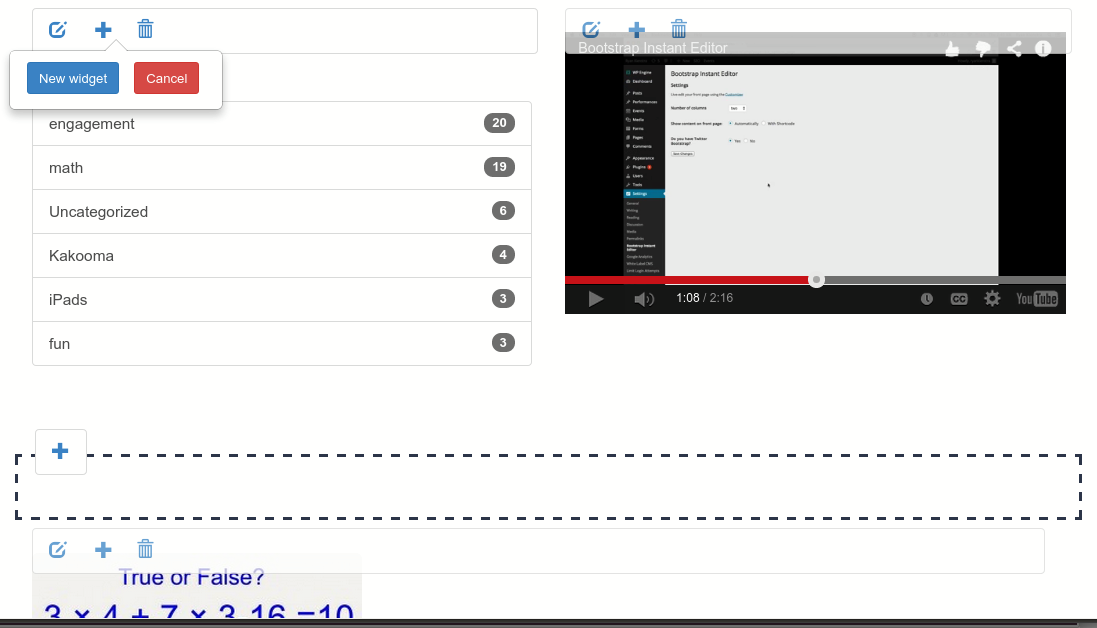 Click to add a new widget.