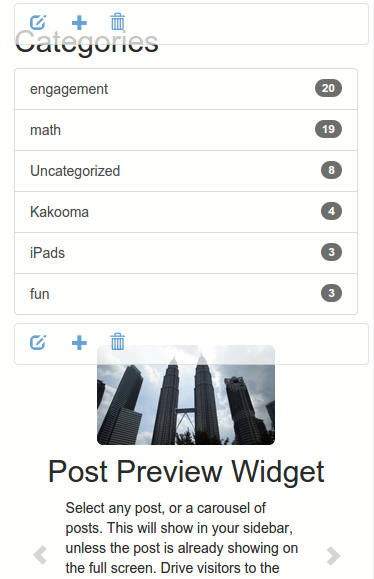 The widgets stack on mobile displays.